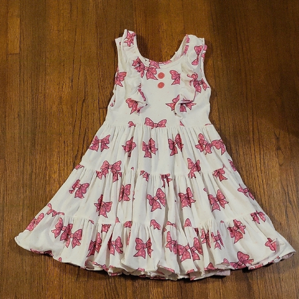Eleanor Rose Pink and White Ruffled Tiered Sundress
